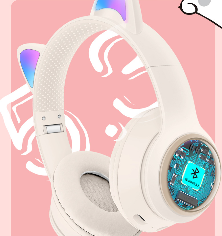 AKZ-01 Children's Cartoon Luminous Cute Pet Bluetooth Earphones Stereo Head mounted Bluetooth Earphones - Image 2