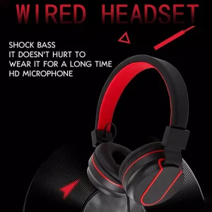 569736490 Head mounted wired earphones for e-sports, chicken eating, with microphone for phone and computer calls, universal earphones for gaming