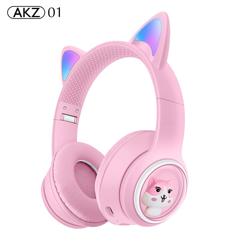 AKZ-01 Children's Cartoon Luminous Cute Pet Bluetooth Earphones Stereo Head mounted Bluetooth Earphones - Image 7