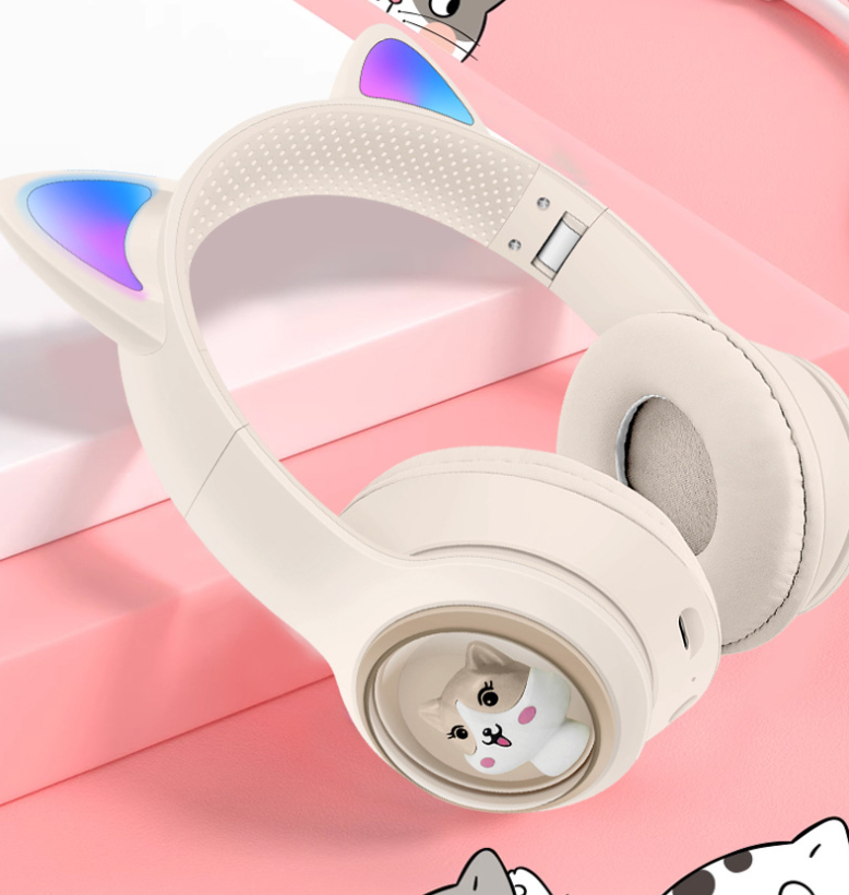 AKZ-01 Children's Cartoon Luminous Cute Pet Bluetooth Earphones Stereo Head mounted Bluetooth Earphones - Image 4