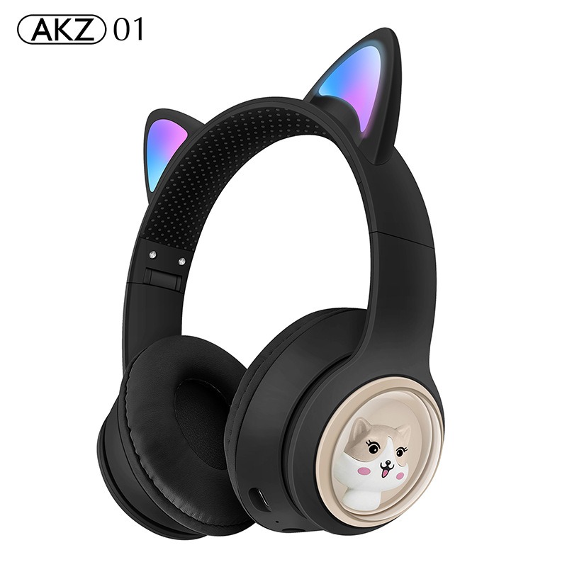 AKZ-01 Children's Cartoon Luminous Cute Pet Bluetooth Earphones Stereo Head mounted Bluetooth Earphones - Image 6