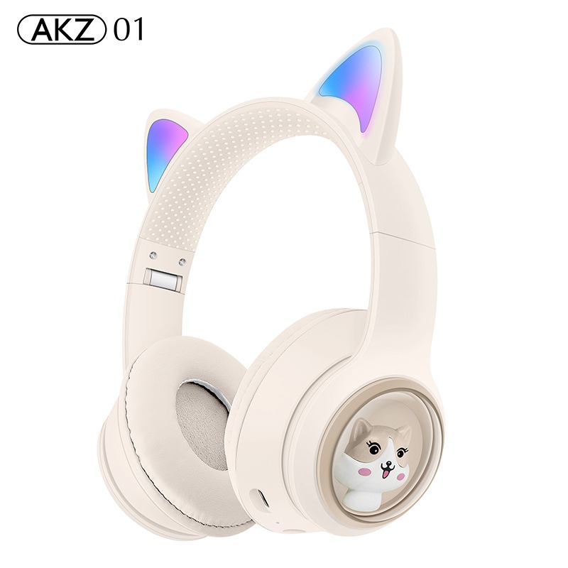 AKZ-01 Children's Cartoon Luminous Cute Pet Bluetooth Earphones Stereo Head mounted Bluetooth Earphones - Image 5